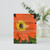 Elegant Gerber Daisy Wedding Invitation Uitnodiging Briefkaart (Staand voorkant)