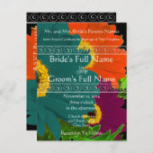 Elegant Gerber Daisy Wedding Uitnodiging Briefkaart (Voorkant / Achterkant)