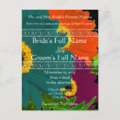 Elegant Gerber Daisy Wedding Uitnodiging Briefkaart (Voorkant)