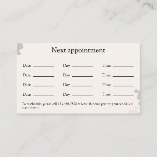 Elegant geregistreerd psycholoog Visitekaartje (Achterkant)