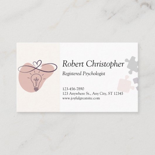 Elegant geregistreerd psycholoog Visitekaartje (Voorkant)