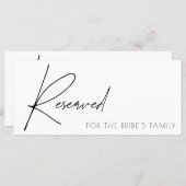 Elegant Gereserveerd bruiloft bord (Voorkant / Achterkant)