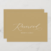 Elegant gereserveerd trouwstoel teken kaart (Voorkant / Achterkant)