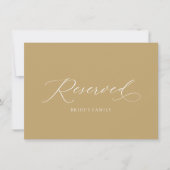 Elegant gereserveerd trouwstoel teken kaart (Voorkant)