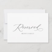Elegant gereserveerd trouwstoel teken kaart (Voorkant)