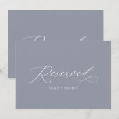 Elegant gereserveerd trouwstoel teken kaart (Voorkant / Achterkant)