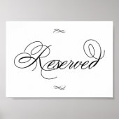 Elegant Gereserveerd Zwart Tabelscript | Horizonta Poster (Voorkant)