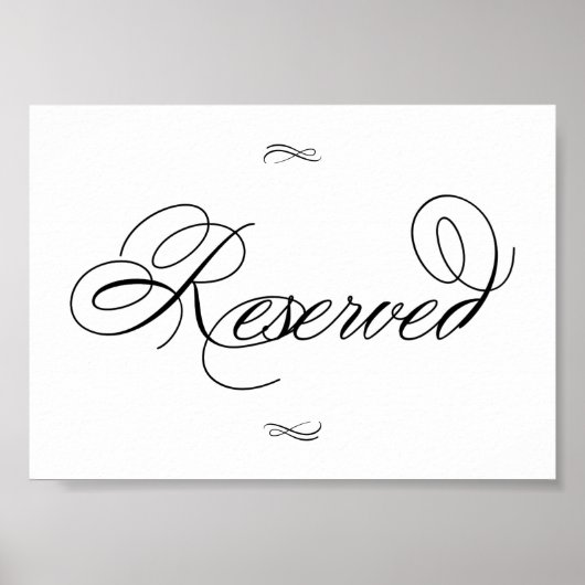 Elegant Gereserveerd Zwart Tabelscript | Horizonta Poster (Voorkant)