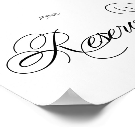 Elegant Gereserveerd Zwart Tabelscript | Horizonta Poster (Hoek)