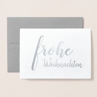 Elegant German Frohe Weihnachten Merry Kerstmis Folie Kaarten