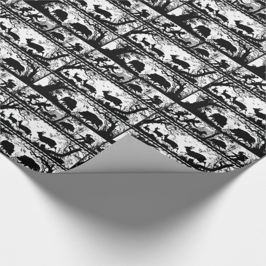 Elegant German Hunter's Lodge Deer and Wild Boar Cadeaupapier (Hoek)