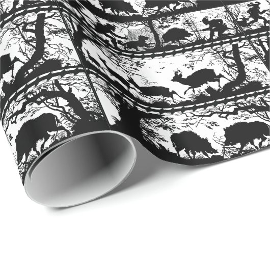 Elegant German Hunter's Lodge Deer and Wild Boar Cadeaupapier (Rol Hoek)