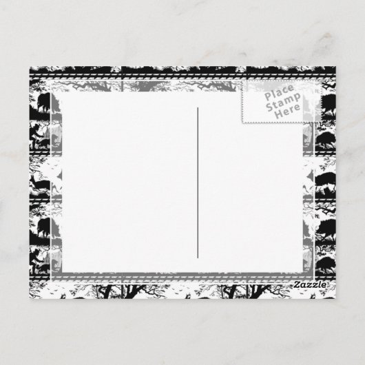 Elegant German Hunting Scene Running Deer and Boar Briefkaart (Achterkant)