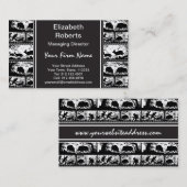 Elegant German Hunting Scene Running Deer and Boar Visitekaartje (Voorkant / Achterkant)