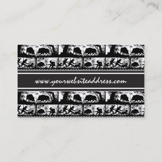 Elegant German Hunting Scene Running Deer and Boar Visitekaartje (Achterkant)