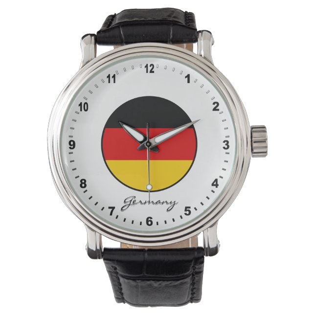 Elegant Germany Watch & German Flag / Berlin Horloge (Voorkant)