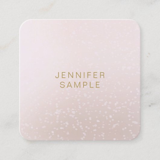 Elegant geronde vierkant Moderne Sjabloon Gold Tex Vierkante Visitekaartje (Voorkant)