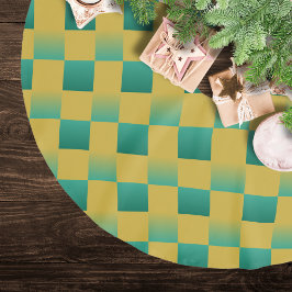 Elegant geruit patroon in groen en goud kerstboom rok