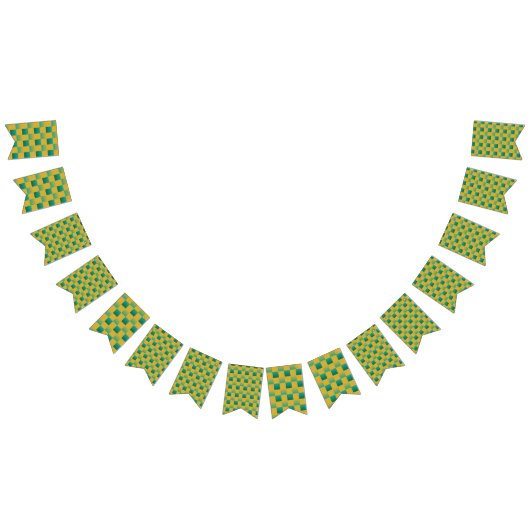 Elegant geruit patroon in groen en goud vlaggetjes (Alle)