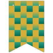 Elegant geruit patroon in groen en goud vlaggetjes (Tweede vlag)