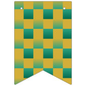 Elegant geruit patroon in groen en goud vlaggetjes (Eerste vlag)