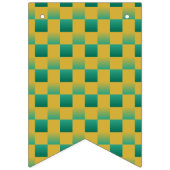 Elegant geruit patroon in groen en goud vlaggetjes (Derde vlag)