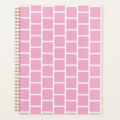 Elegant geruit roze ongedateerd maandelijks wekeli planner (Voorkant)