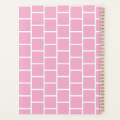 Elegant geruit roze ongedateerd maandelijks wekeli planner (Achterkant)