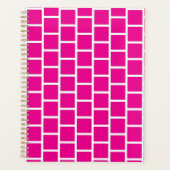 Elegant geruit roze ongedateerd maandelijks wekeli planner (Voorkant)