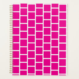 Elegant geruit roze ongedateerd maandelijks wekeli planner