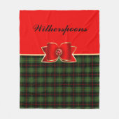 Elegant geruite en boog met naam kerst fleece deken (Voorkant)