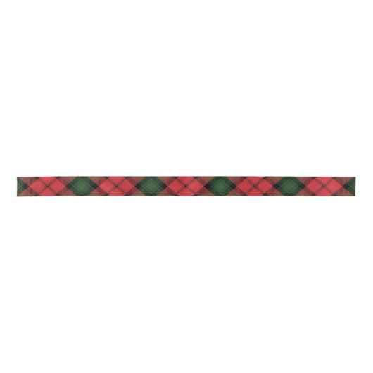 Elegant geruite Kerr Red Green Classic Tartan Satijnen Lint (Voorkant)