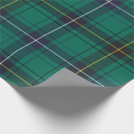 Elegant geruite kerst Feestdagen rustieke Tartan Cadeaupapier (Hoek)