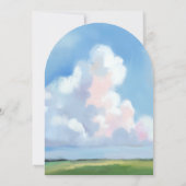 Elegant geschilderd landschap blauwe lucht wolken  kaart (Achterkant)