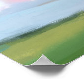 Elegant Geschilderd Landschap Wolken Bruiloft Welk Poster (Hoek)