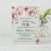 Elegant geschilderde bloemenverrassing 70e verjaar kaart (Staand voorkant)