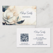 Elegant geschilderde driedimensionale bloem visitekaartje (Voorkant / Achterkant)