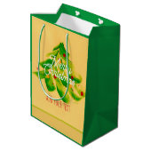 elegant geschilderde kerstboom voeg je eigen tekst medium cadeauzakje (Achterkant Gekanteld)