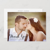 Elegant geschreven bruiloft Dank u Briefkaart (Voorkant / Achterkant)