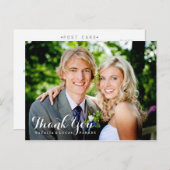 Elegant geschreven bruiloft Dank u Briefkaart (Voorkant / Achterkant)