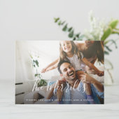 Elegant geschreven | Kerst fotokaart Feestdagenkaart (Staand voorkant)