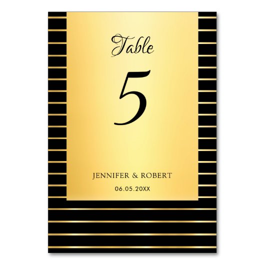 Elegant Geschreven Script Zwart En Goud Modieus Kaart (Achterkant)