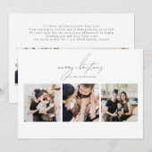 Elegant geschreven VROLIJK KERSTMIS 3 Fotocollage Feestdagenkaart (Voorkant / Achterkant)