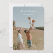 Elegant geschreven vrolijke kerstfoto feestdagenkaart (Voorkant)