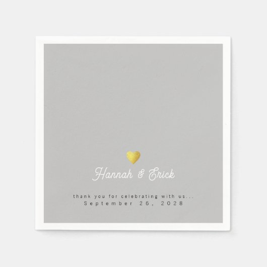 Elegant gesigneerd bruiloft grijs servet (Voorkant)