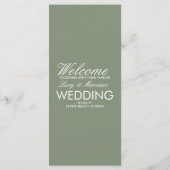 Elegant gesigneerd bruiloftsmenu met takken menu (Achterkant)