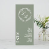 Elegant gesigneerd bruiloftsmenu met takken menu (Staand voorkant)