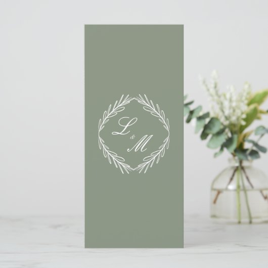 Elegant Gesigneerd Script Tak Huwelijksprogramma Menu (Staand voorkant)