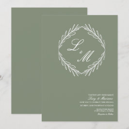 Elegant gesigneerd tak huwelijkslogo met monogram kaart