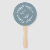Elegant gesigneerd tak-huwelijksprogramma in scrip handwaaier (Voorkant)